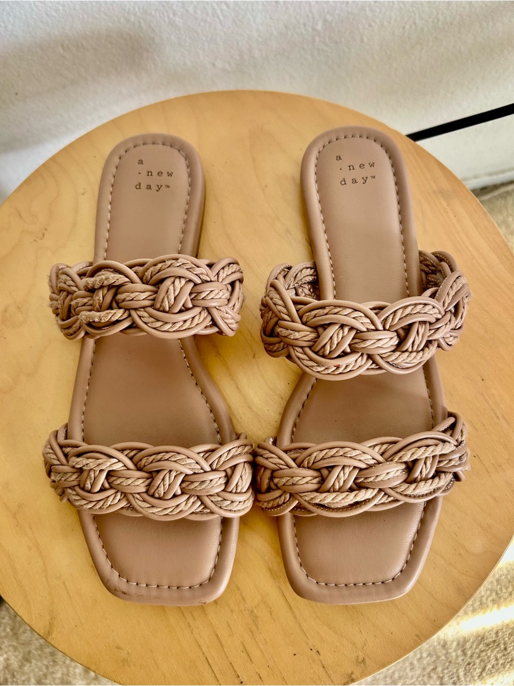 a new day Braided Double-Strap Slide Sandals - Taupe